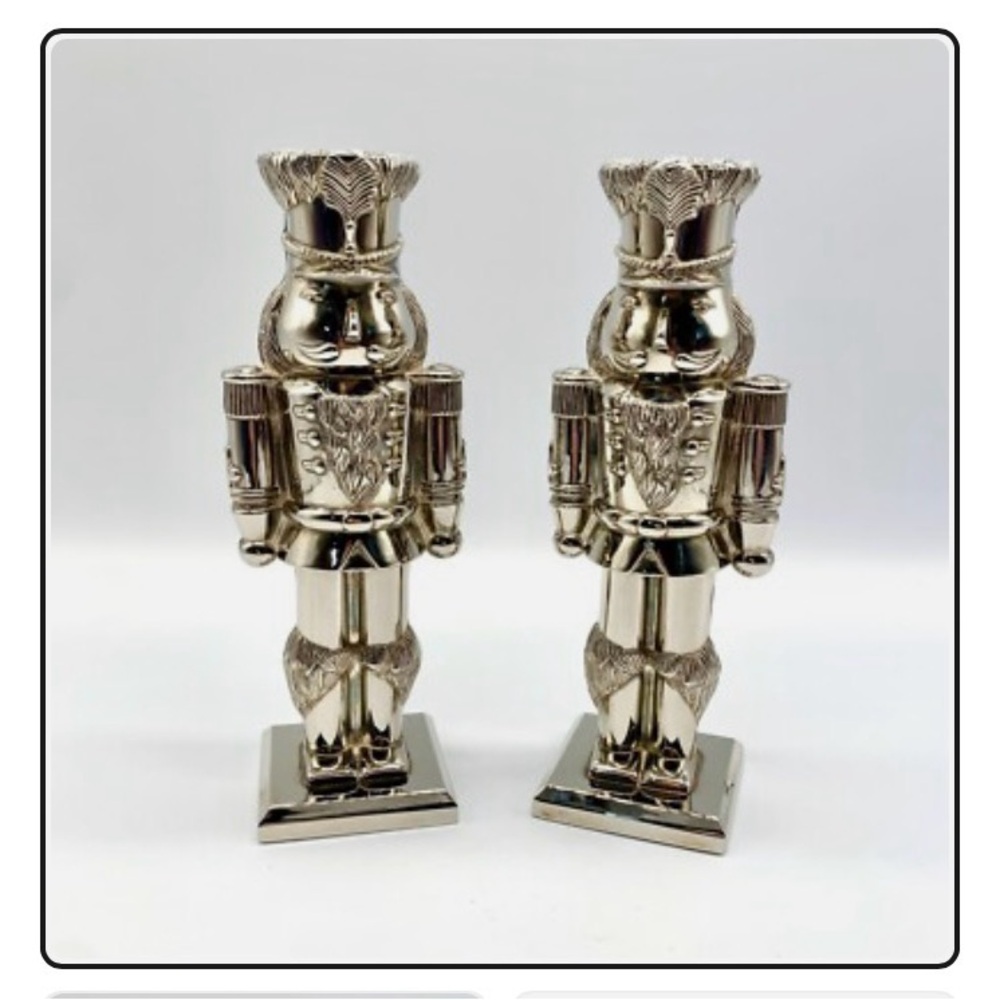 Silver Nutcracker Candlesticks
